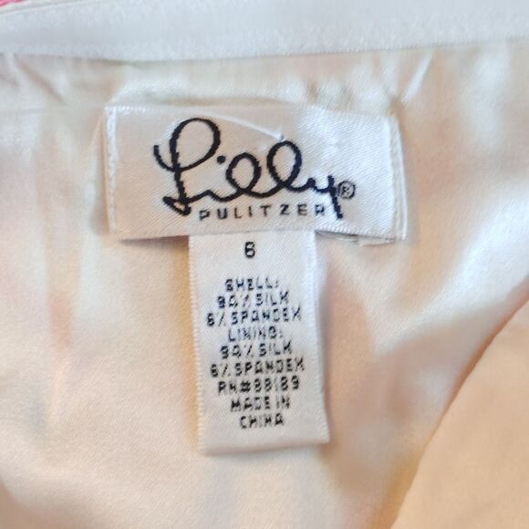 Lilly Pulitzer Floral Top - Pink, Yellow, Green, Tube Top With Tie On Side - Picture 4 of 5